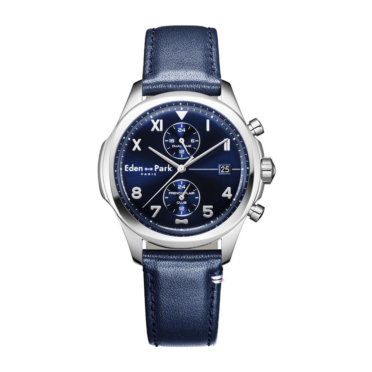 Montre Dual Time | Acier & Bleu